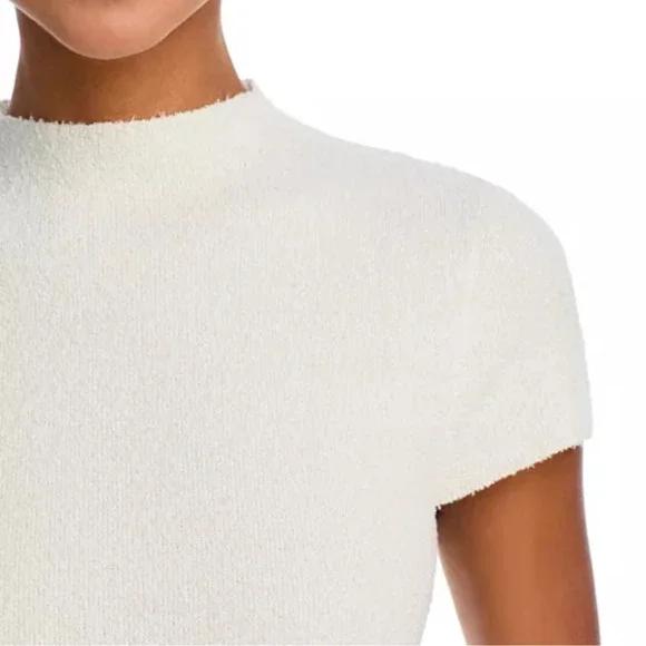 AQUA Women's Cream Textured Short Sleeve‎ Fit & Flare Mini Dress - XXL - Picture 4 of 11